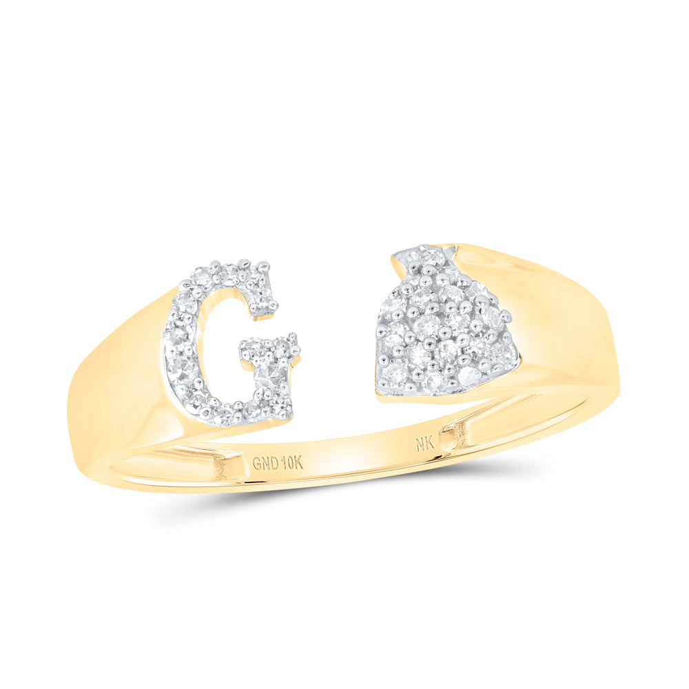 1/8CTW-NAT DIA NK GIFT INITIAL "G" LADIES RING