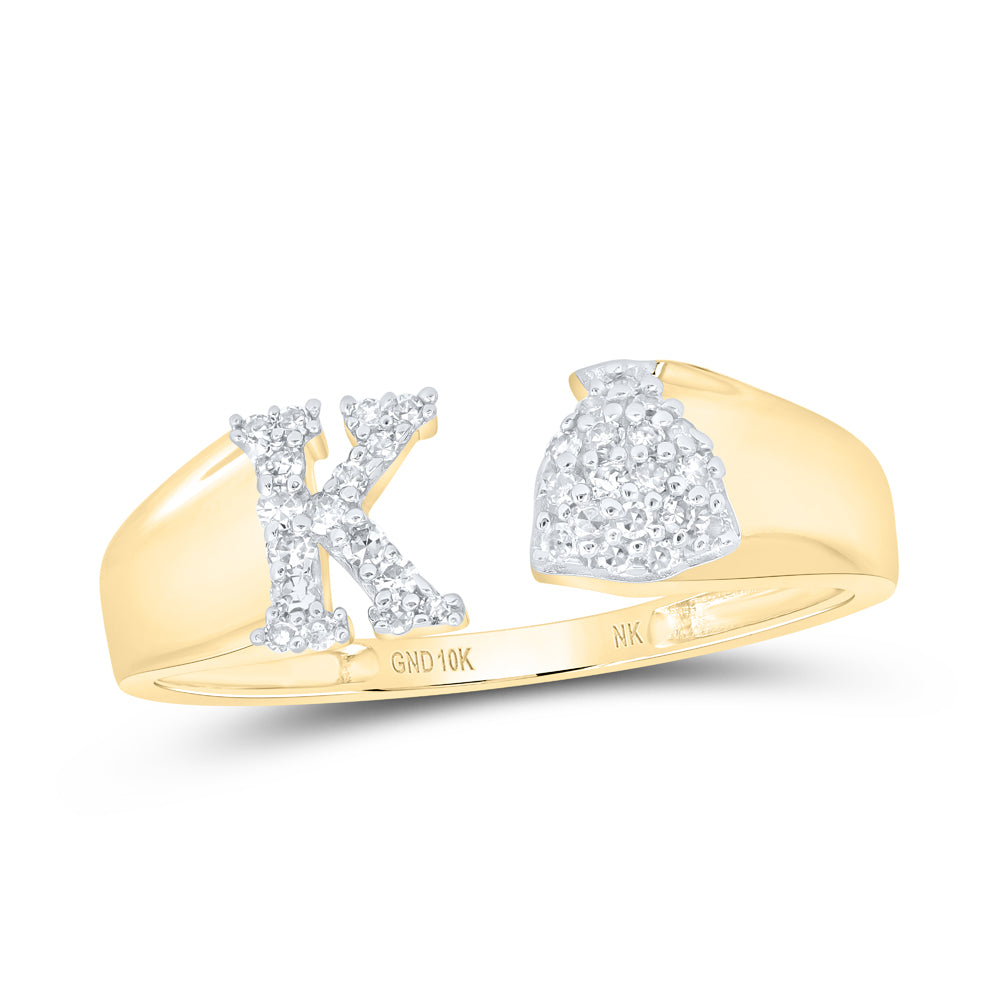 1/8CTW-NAT DIA NK GIFT INITIAL "K" LADIES RING