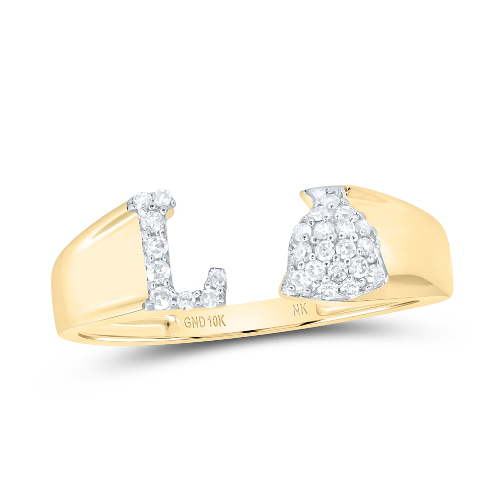 1/10CTW-NAT DIA NK GIFT INITIAL "L" LADIES RING