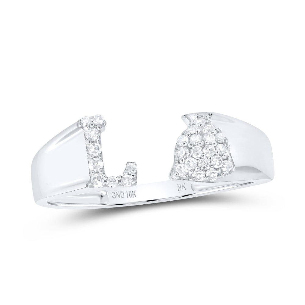 1/10CTW-DIA NK GIFT INITIAL "L" LADIES RING