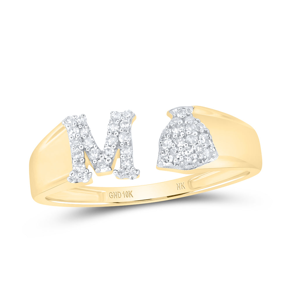 1/6CTW-DIA NK GIFT INITIAL "M" LADIES RING