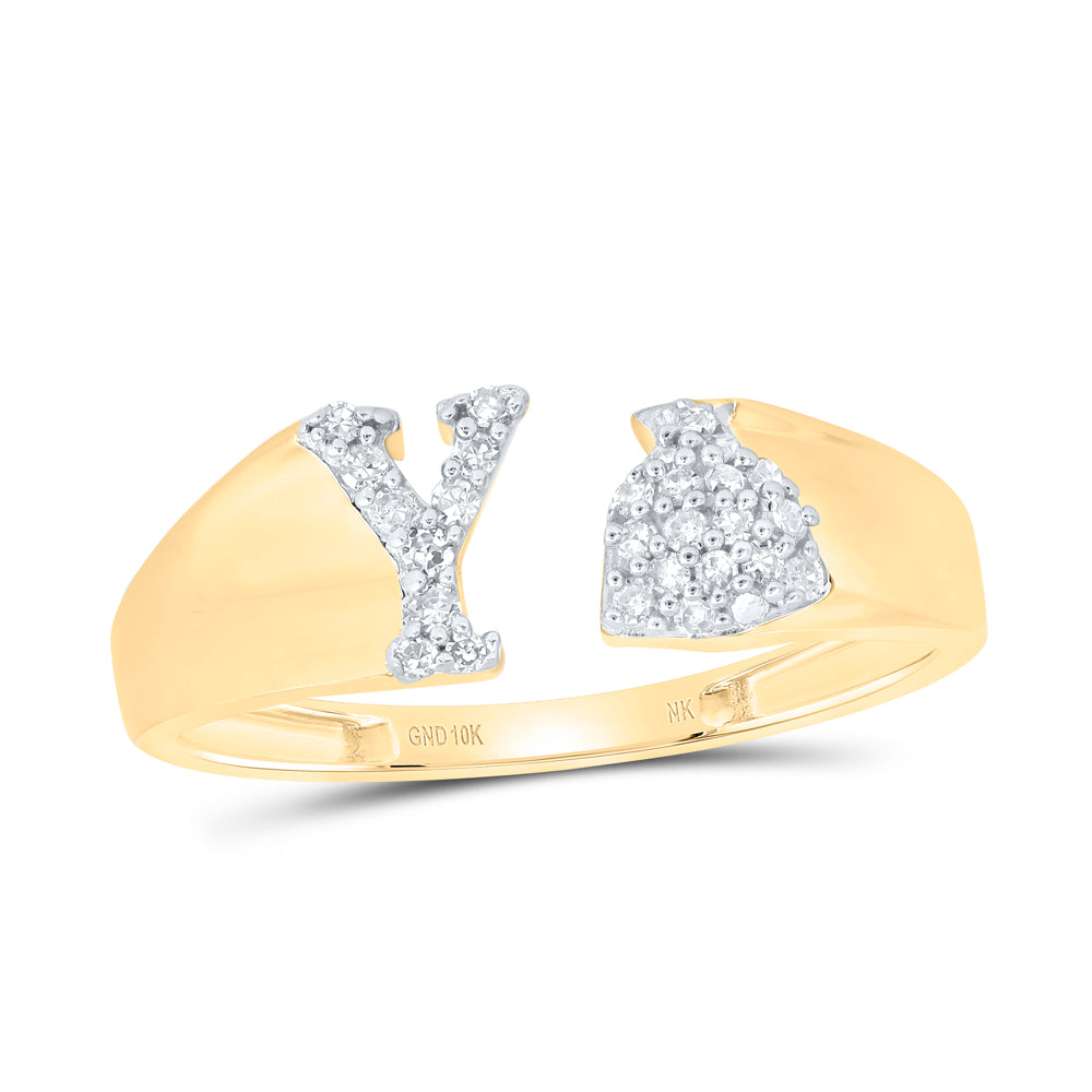 1/8CTW-NAT DIA NK GIFT INITIAL "Y" LADIES RING