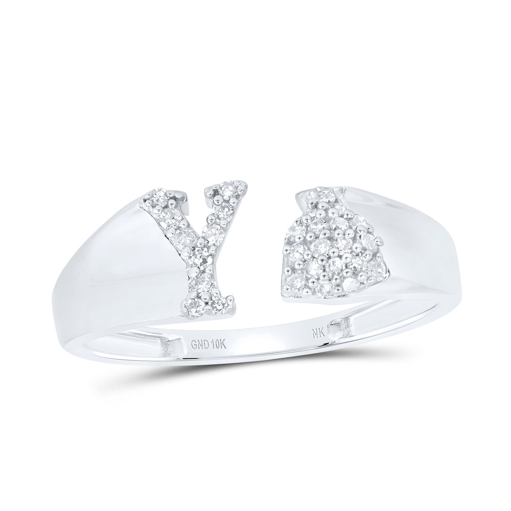 1/8CTW-NAT DIA NK GIFT INITIAL "Y" LADIES RING