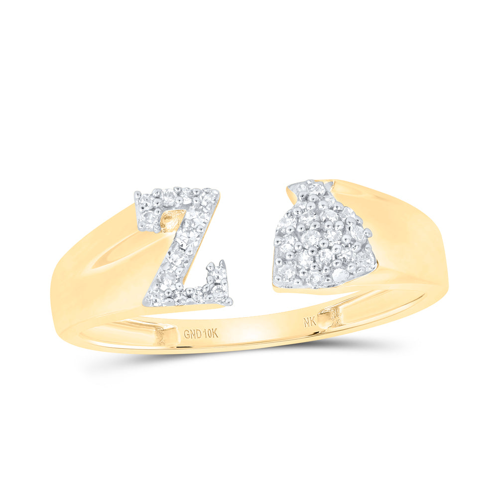 1/8CTW-NAT DIA NK GIFT INITIAL "Z" LADIES RING
