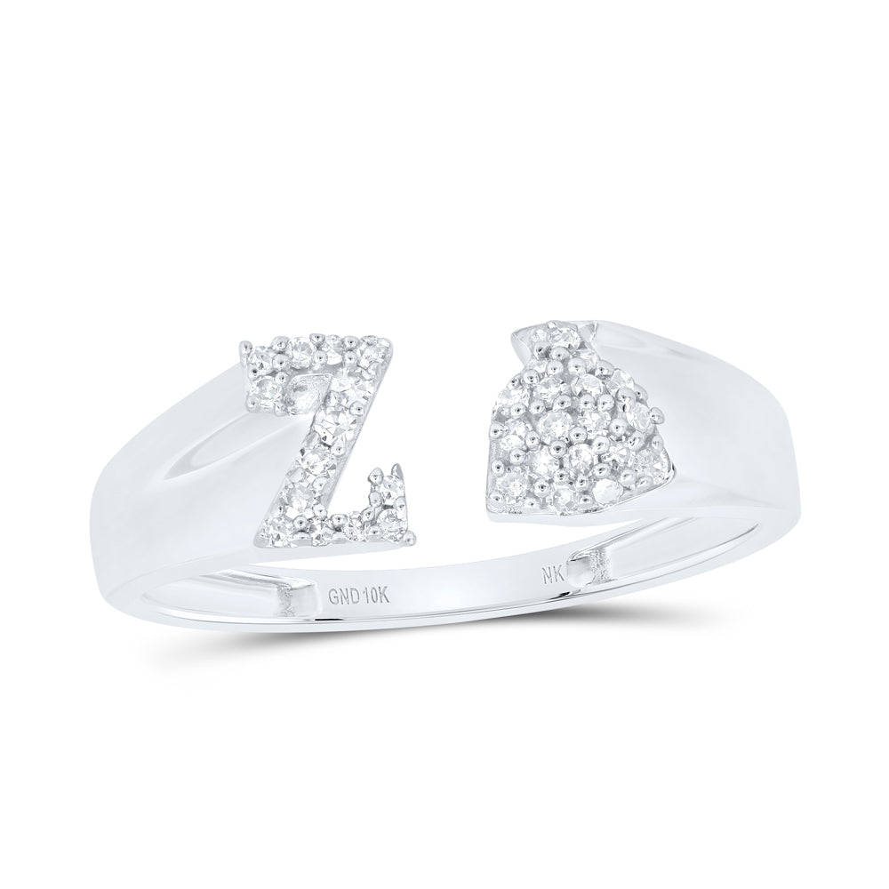 1/8CTW-NAT DIA NK GIFT INITIAL "Z" LADIES RING