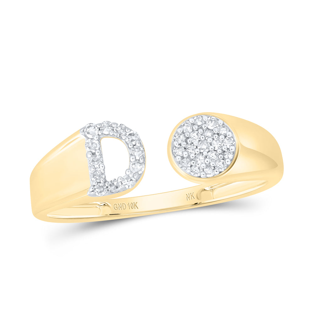 1/6CTW-NAT DIA NK GIFT INITIAL "D" ROUND LADIES RING