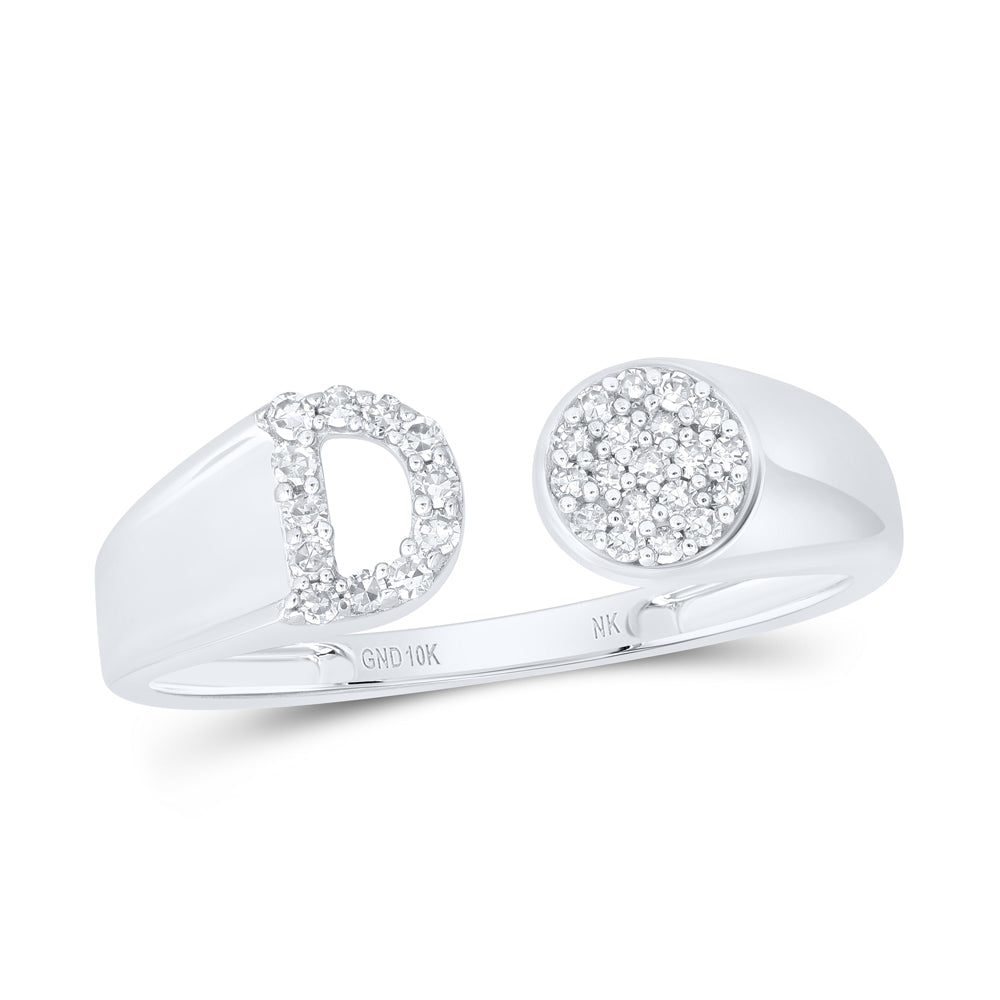 1/6CTW-NAT DIA NK GIFT INITIAL "D" ROUND LADIES RING