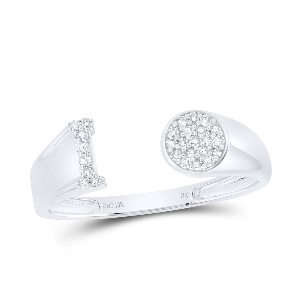 1/10CTW-NAT DIA NK GIFT INITIAL "I" ROUND LADIES RING