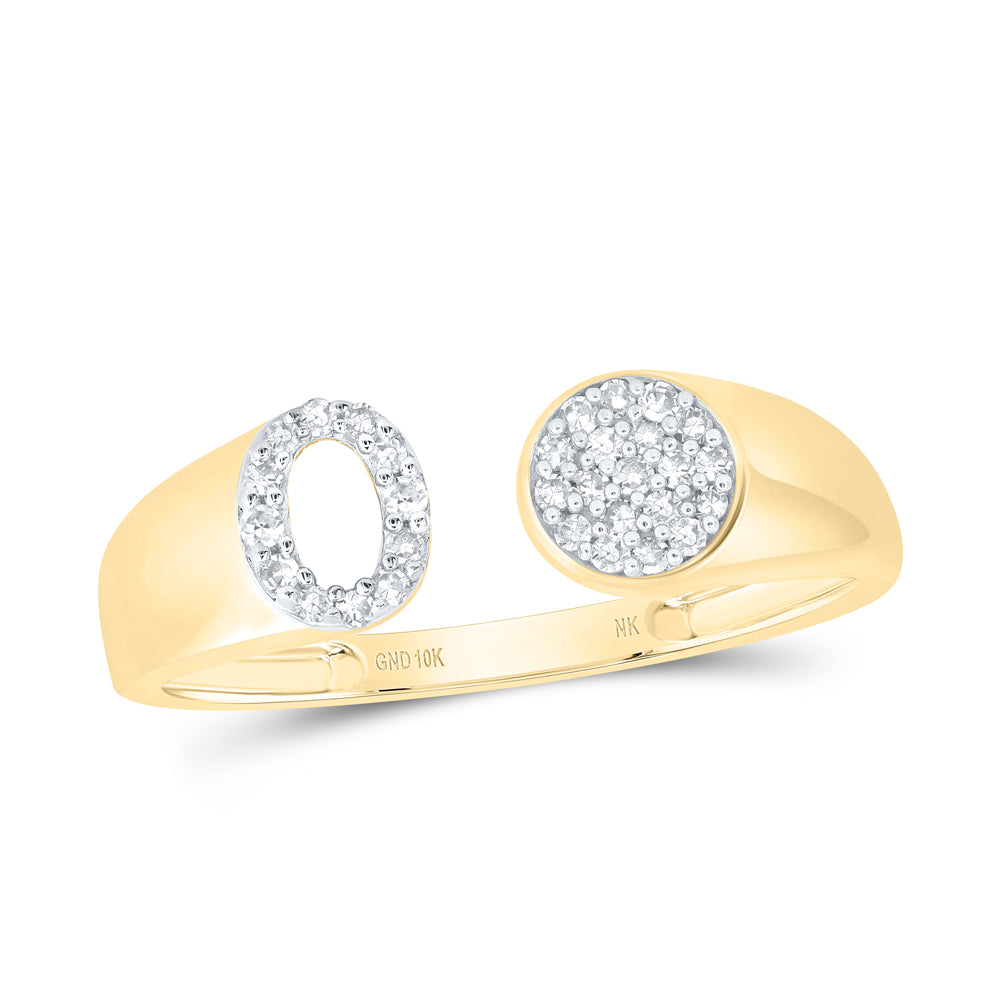 1/6CTW-NAT DIA NK GIFT INITIAL "O" ROUND LADIES RING