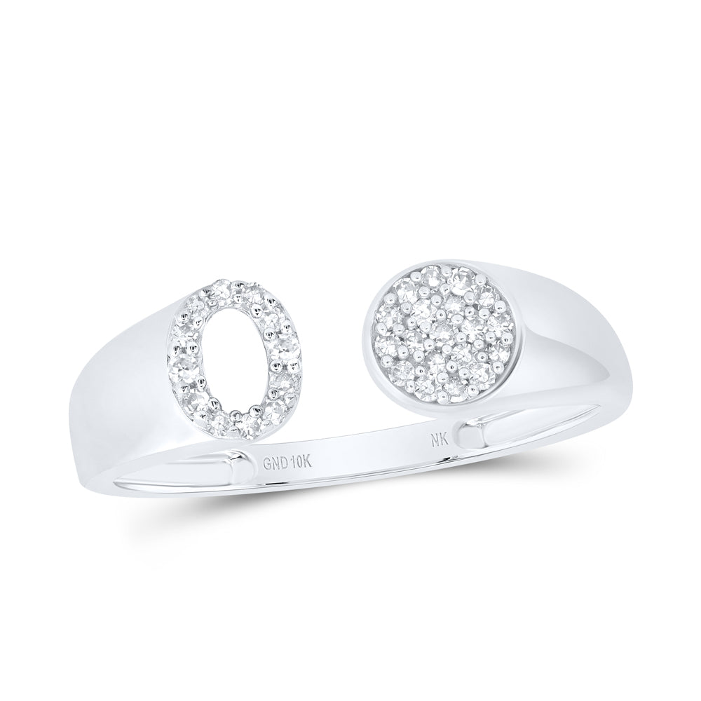 1/6CTW-NAT DIA NK GIFT INITIAL "O" ROUND LADIES RING