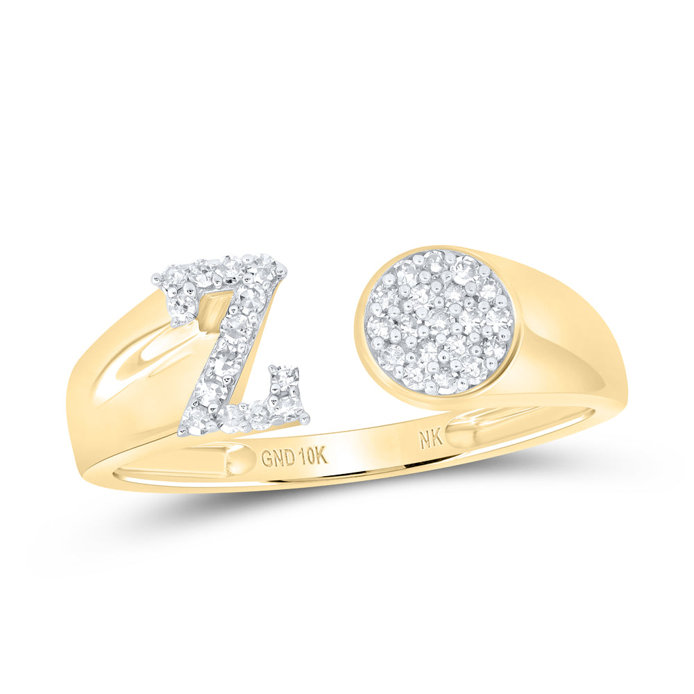 1/8CTW-NAT DIA NK GIFT INITIAL "Z" ROUND LADIES RING