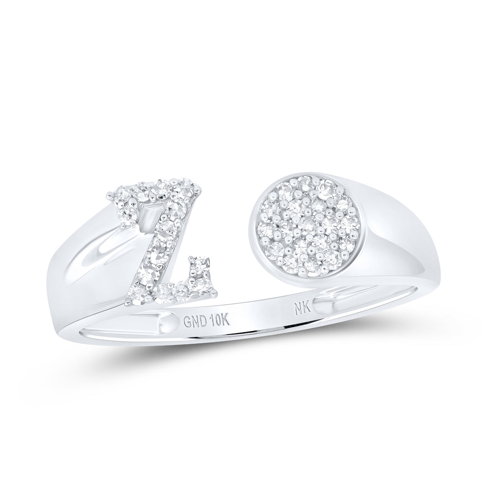 1/8CTW-NAT DIA NK GIFT INITIAL "Z" ROUND LADIES RING