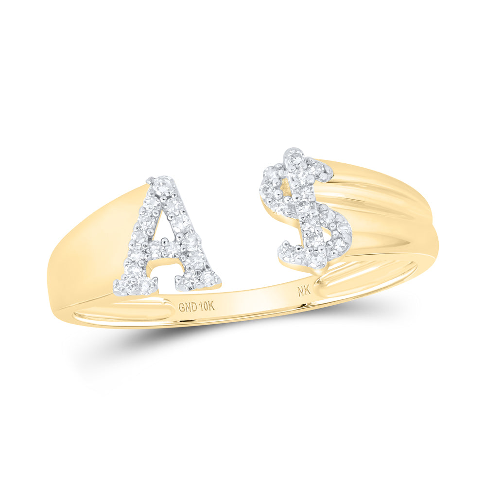 1/10CTW-NAT DIA NK GIFT INITIAL "A" LADIES DOLLAR RING