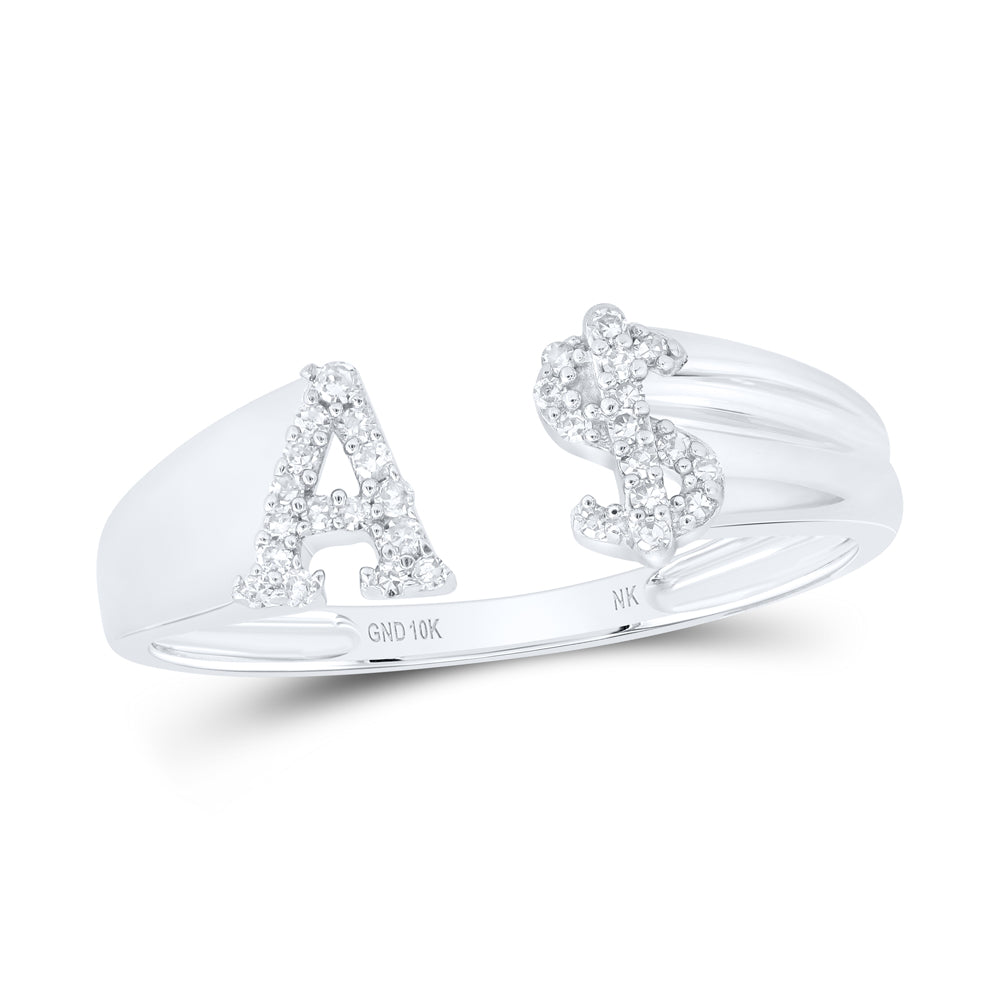 1/10CTW-DIA NK GIFT INITIAL "A" LADIES DOLLAR RING