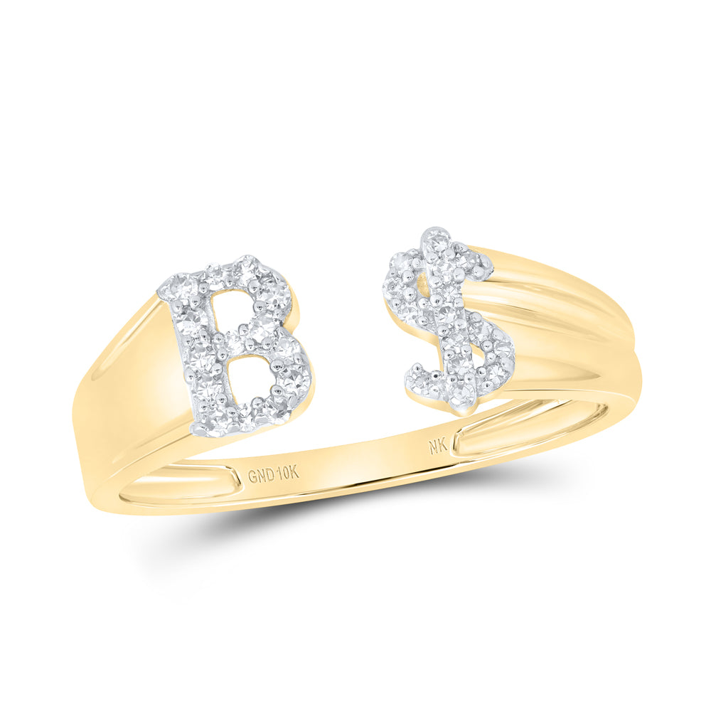 1/8CTW-NAT DIA NK GIFT INITIAL "B" LADIES DOLLAR RING