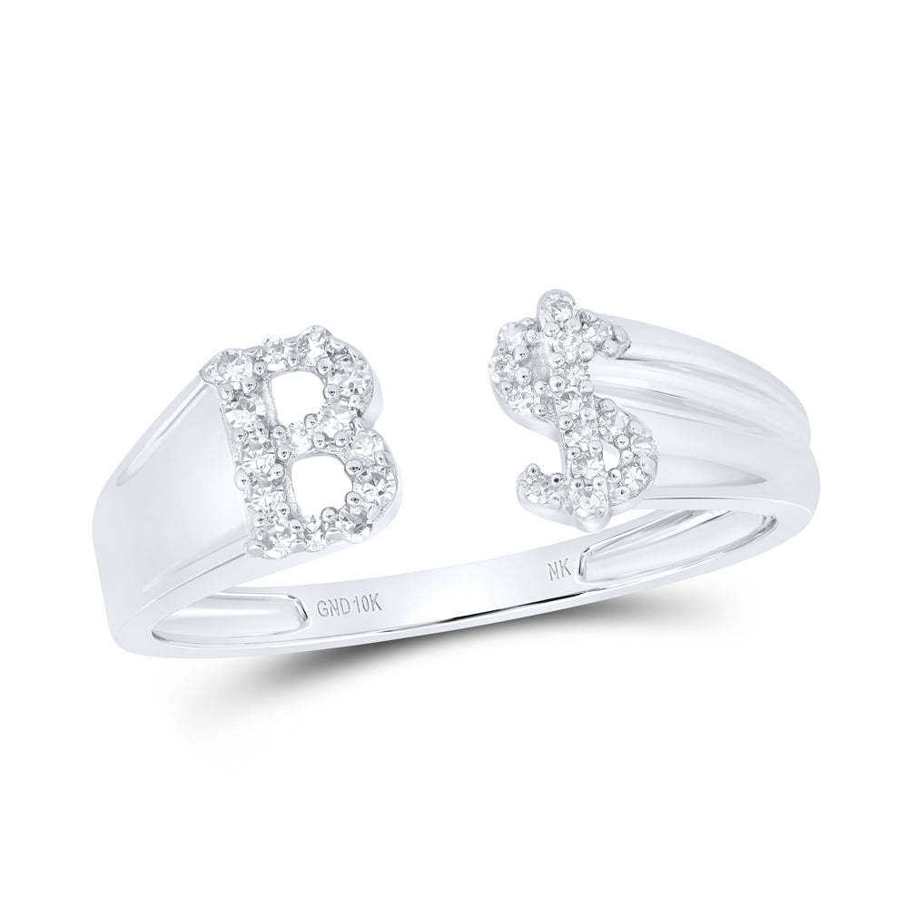 1/8CTW-NAT DIA NK GIFT INITIAL "B" LADIES DOLLAR RING
