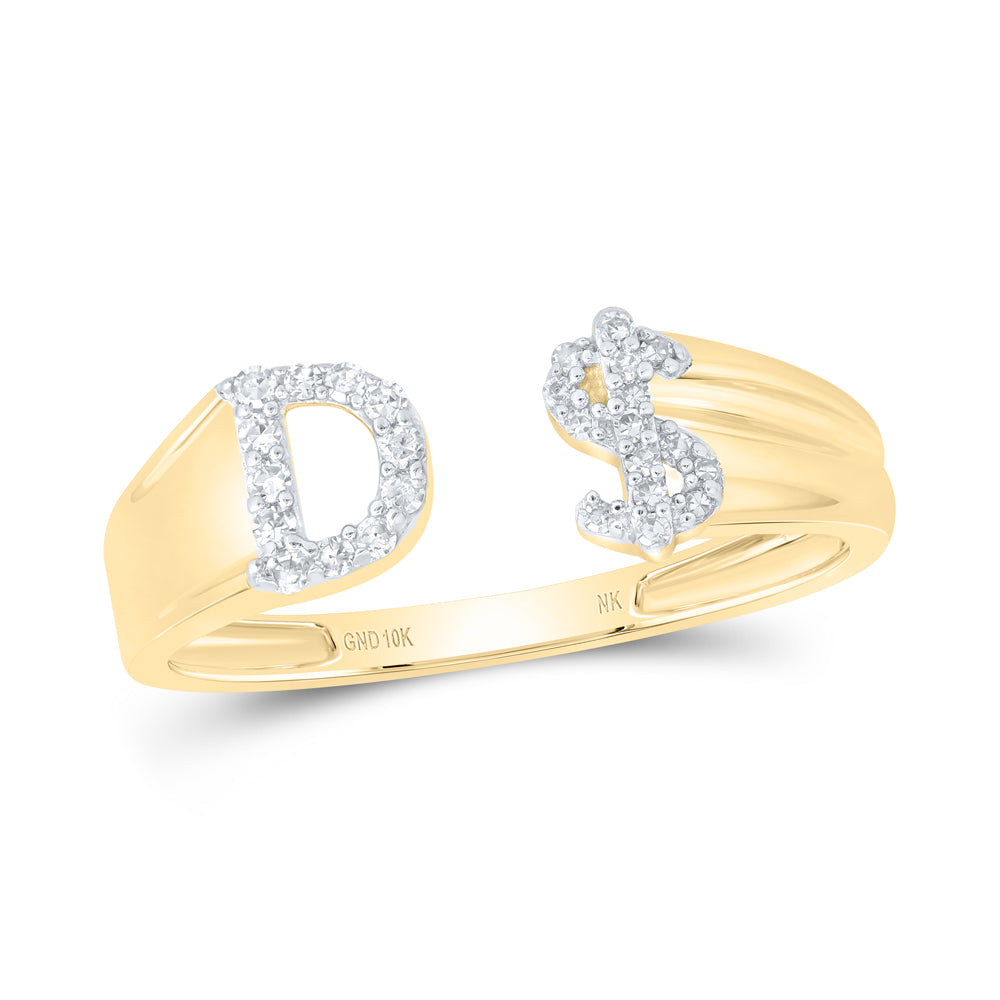 1/8CTW-NAT DIA NK GIFT INITIAL "D" LADIES DOLLAR RING