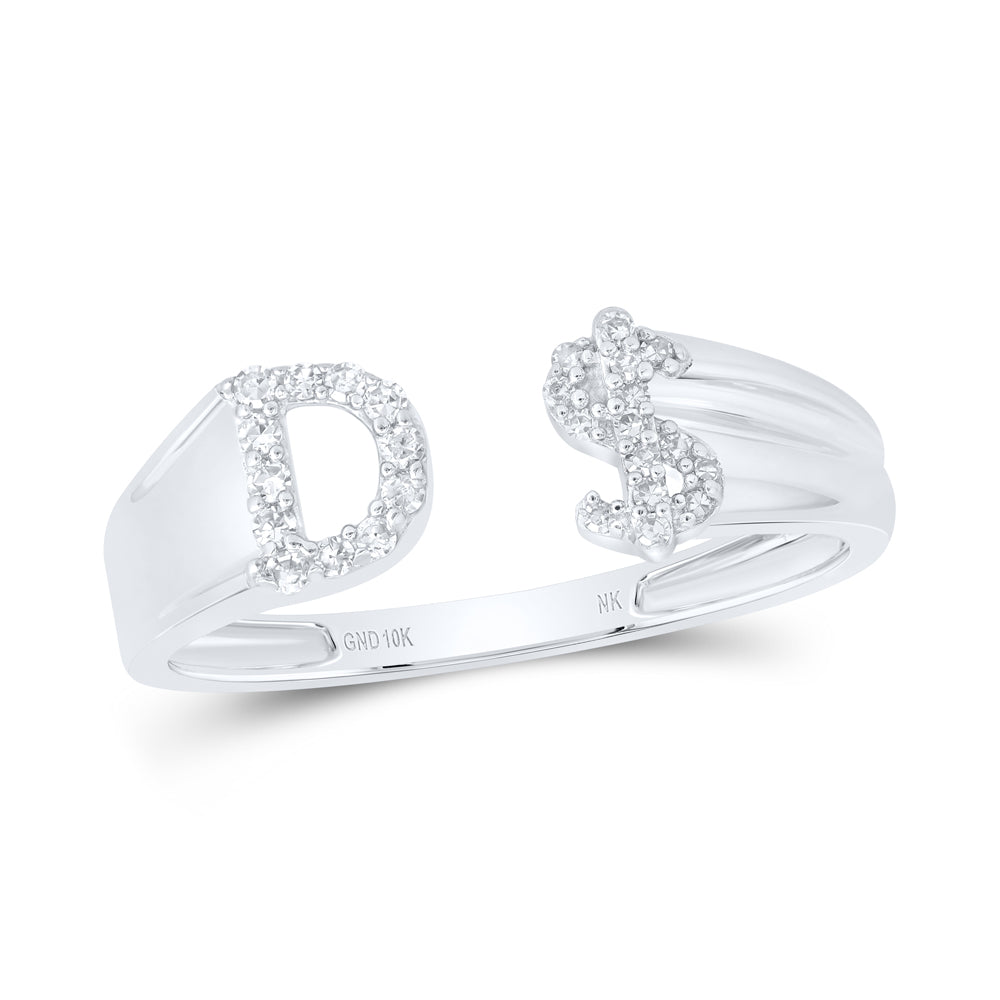 1/8CTW-NAT DIA NK GIFT INITIAL "D" LADIES DOLLAR RING