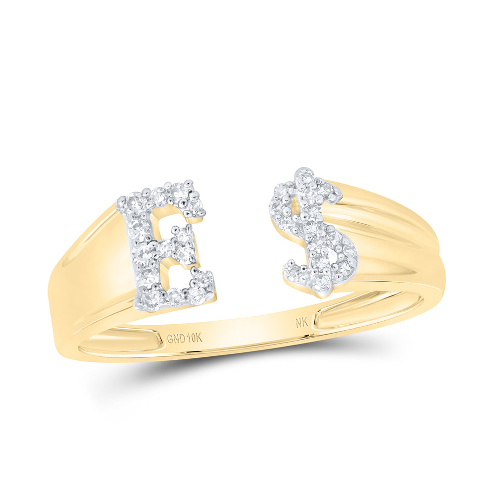 1/8CTW-NAT DIA NK GIFT INITIAL "E" LADIES DOLLAR RING