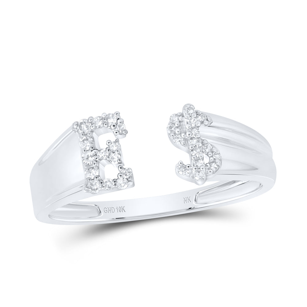 1/8CTW-NAT DIA NK GIFT INITIAL "E" LADIES DOLLAR RING