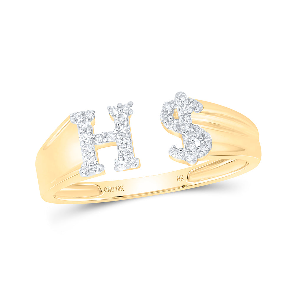 1/8CTW-NAT DIA NK GIFT INITIAL "H" LADIES DOLLAR RING