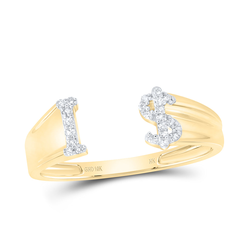1/10CTW-DIA NK GIFT INITIAL "I" LADIES DOLLAR RING