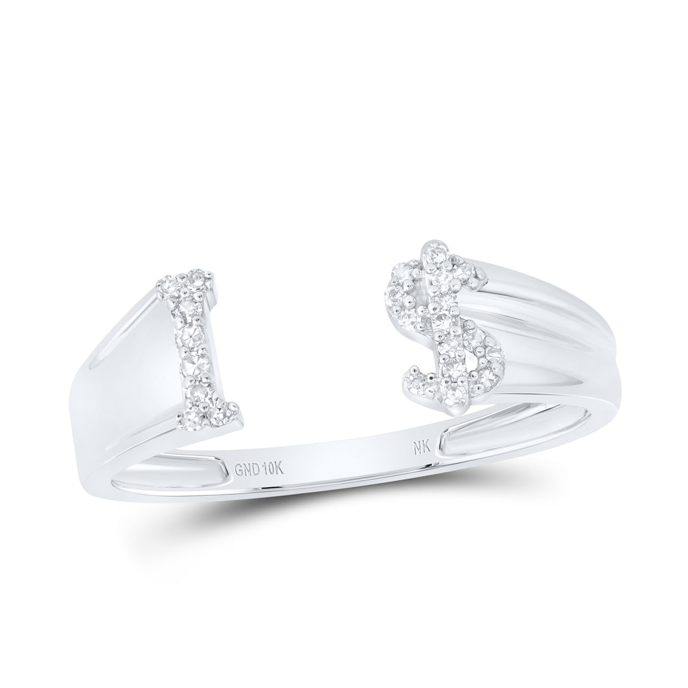 1/10CTW-DIA NK GIFT INITIAL "I" LADIES DOLLAR RING