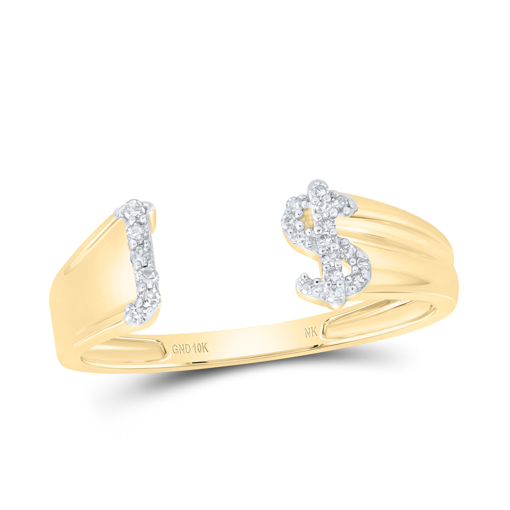 1/10CTW-DIA NK GIFT INITIAL "J" LADIES DOLLAR RING