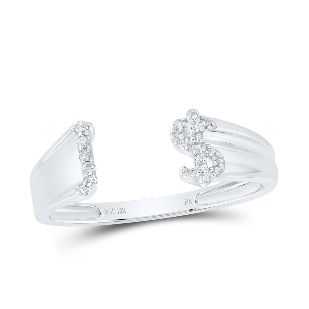 1/10CTW-DIA NK GIFT INITIAL "J" LADIES DOLLAR RING