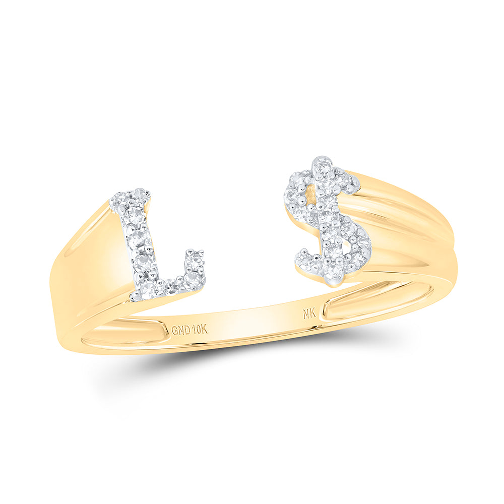 1/10CTW-NAT DIA NK GIFT INITIAL "L" LADIES DOLLAR RING