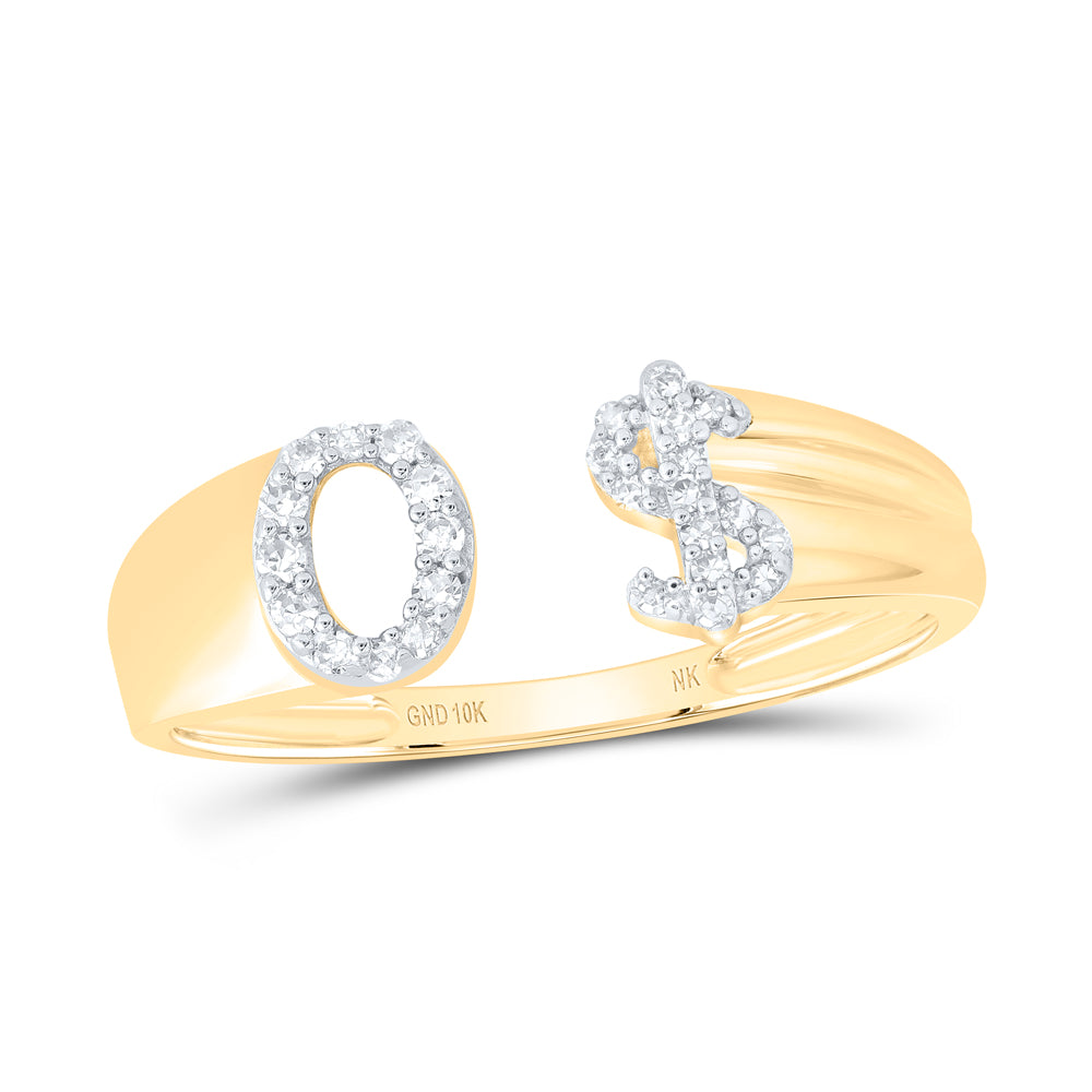 1/8CTW-NAT DIA NK GIFT INITIAL "O" LADIES DOLLAR RING