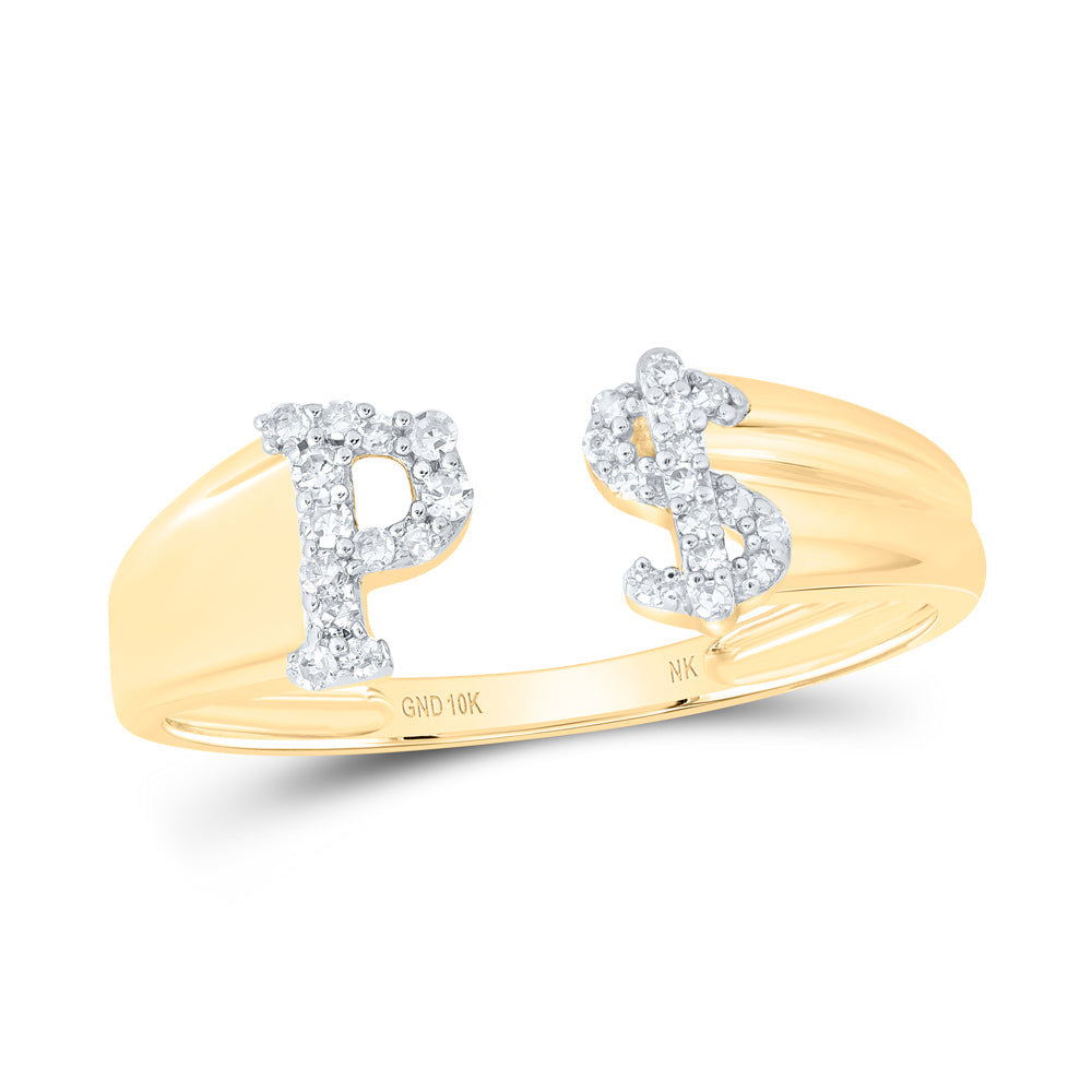 1/8CTW-NAT DIA NK GIFT INITIAL "P" LADIES DOLLAR RING