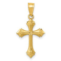 Load image into Gallery viewer, 14k Diamond-cut Passion Cross Charm
