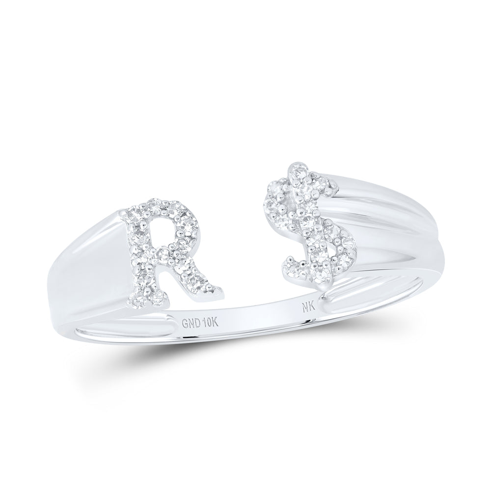 1/8CTW-NAT DIA NK GIFT INITIAL "R" LADIES DOLLAR RING