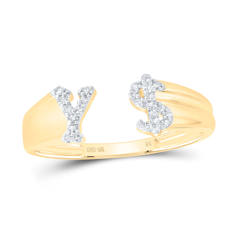 1/10CTW-DIA NK GIFT INITIAL "Y" LADIES DOLLAR RING