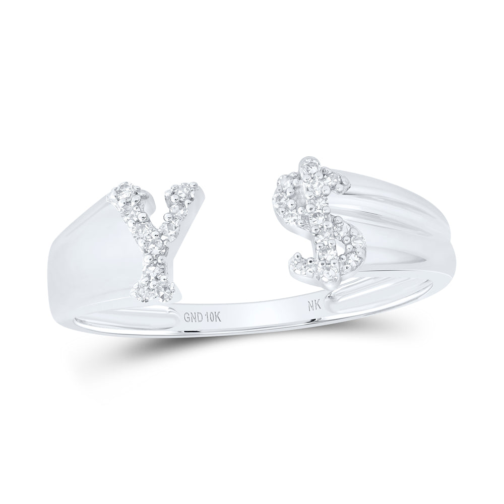 1/10CTW-DIA NK GIFT INITIAL "Y" LADIES DOLLAR RING