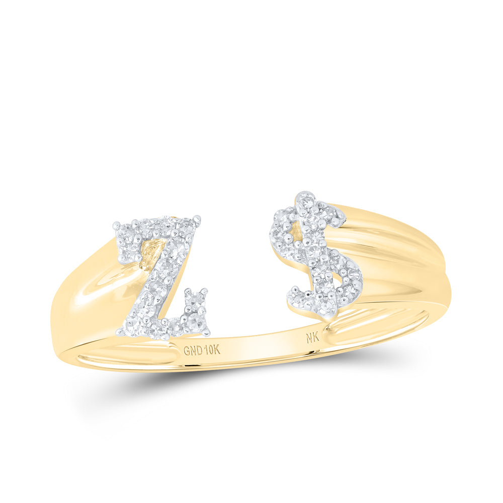 1/8CTW-NAT DIA NK GIFT INITIAL "Z" LADIES DOLLAR RING