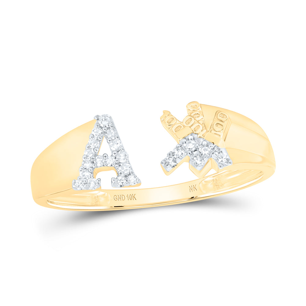 1/10CTW-NAT DIA NK GIFT INITIAL "A" LADIES RING