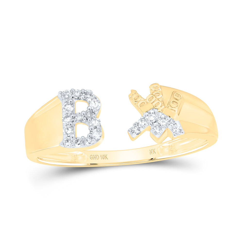 1/10CTW-DIA NK GIFT INITIAL "B" LADIES RING