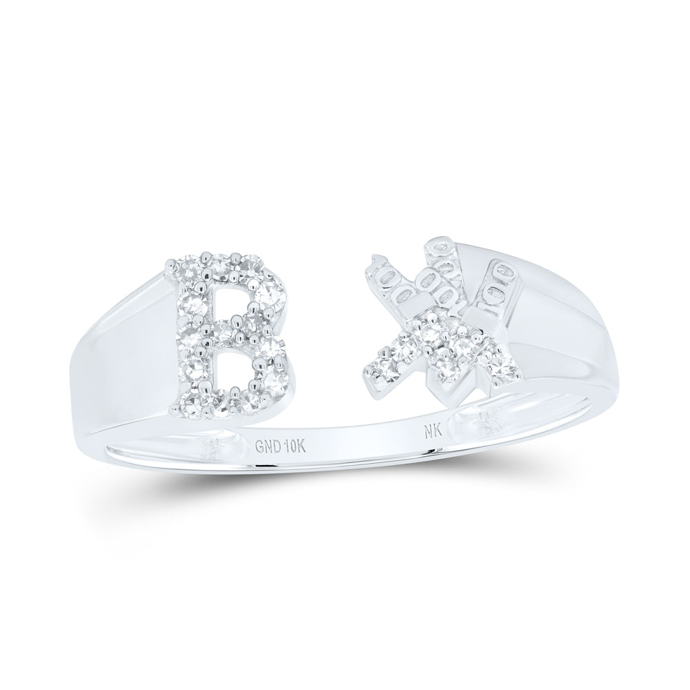 1/10CTW-DIA NK GIFT INITIAL "B" LADIES RING