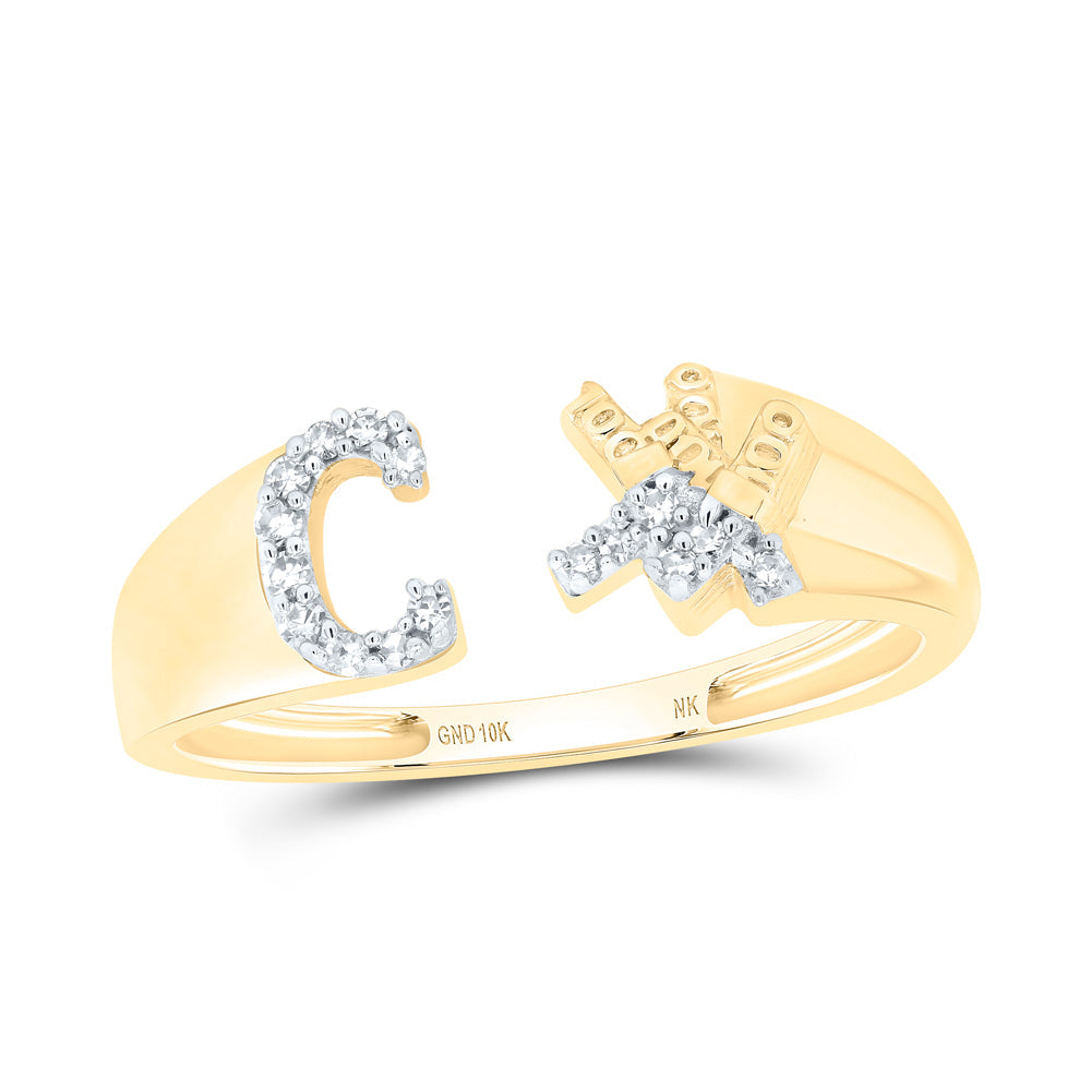 1/12CTW-DIA NK GIFT INITIAL "C" LADIES RING