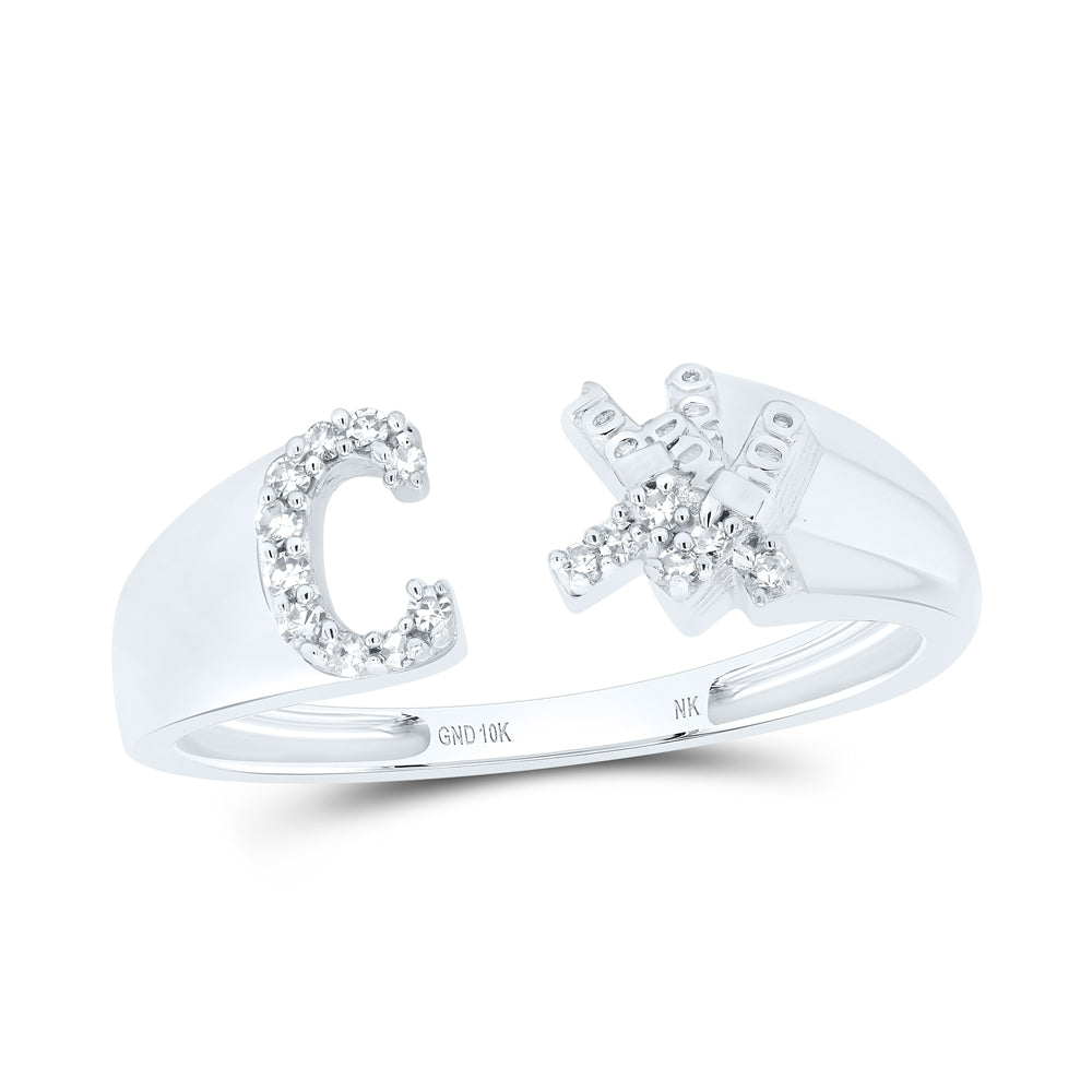 1/12CTW-DIA NK GIFT INITIAL "C" LADIES RING