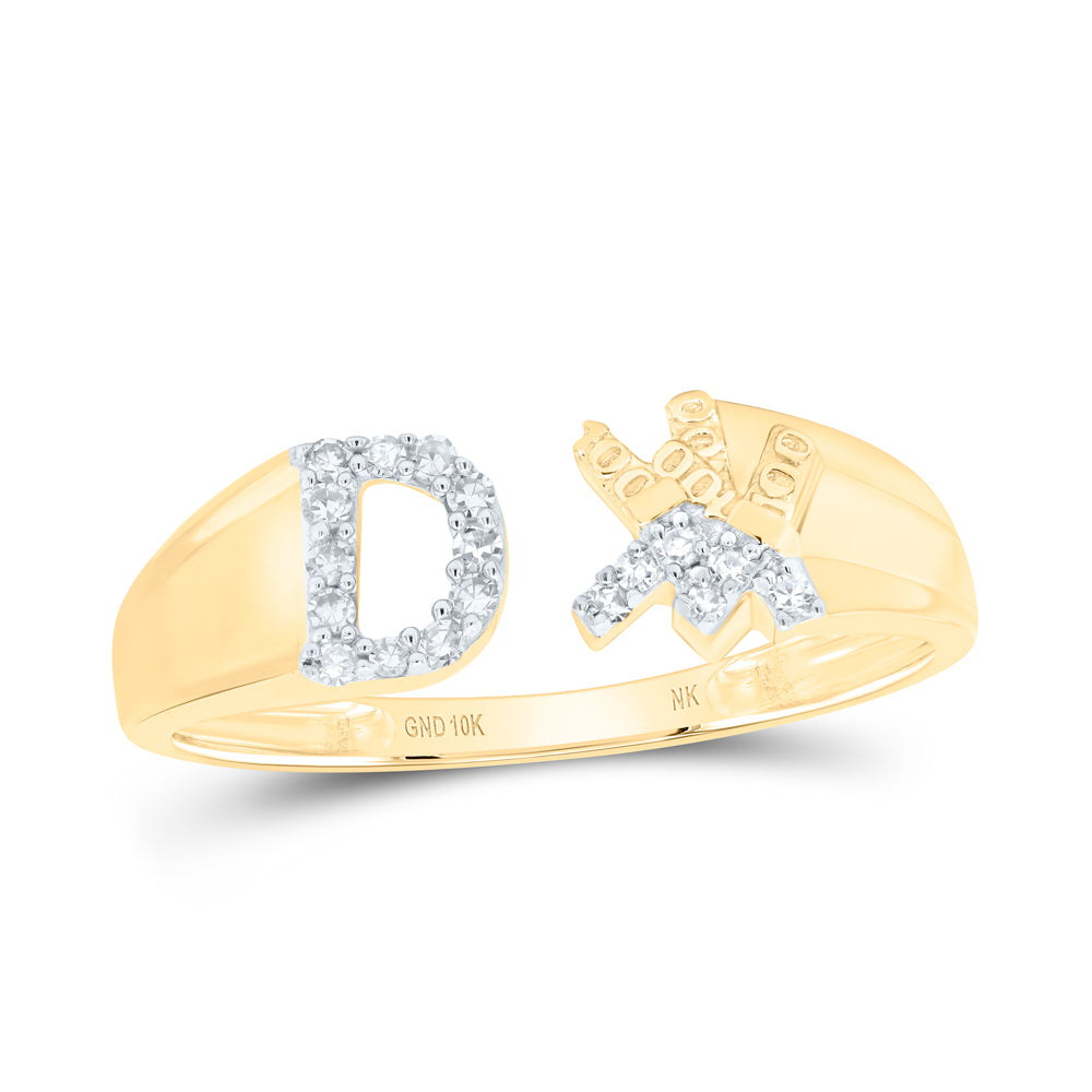 1/10CTW-DIA NK GIFT INITIAL "D" LADIES RING