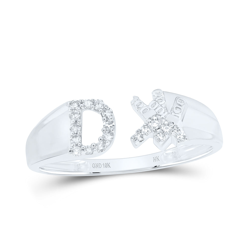 1/10CTW-DIA NK GIFT INITIAL "D" LADIES RING