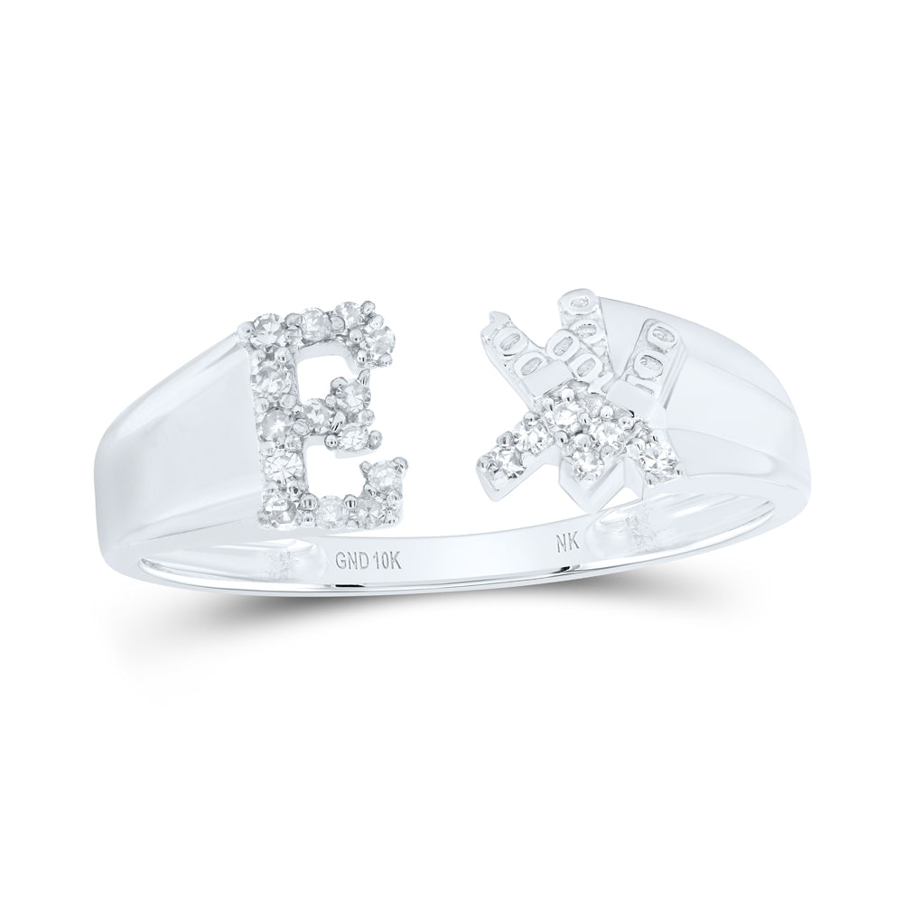 1/10CTW-DIA NK GIFT INITIAL "E" LADIES RING