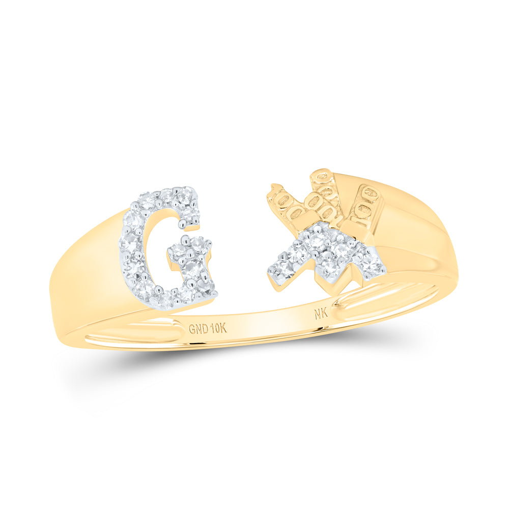 1/10CTW-NAT DIA NK GIFT INITIAL "G" LADIES RING