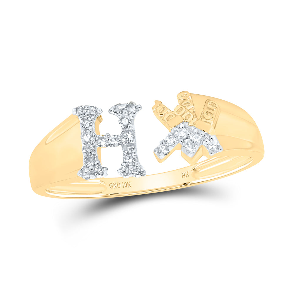 1/10CTW-NAT DIA NK GIFT INITIAL "H" LADIES RING