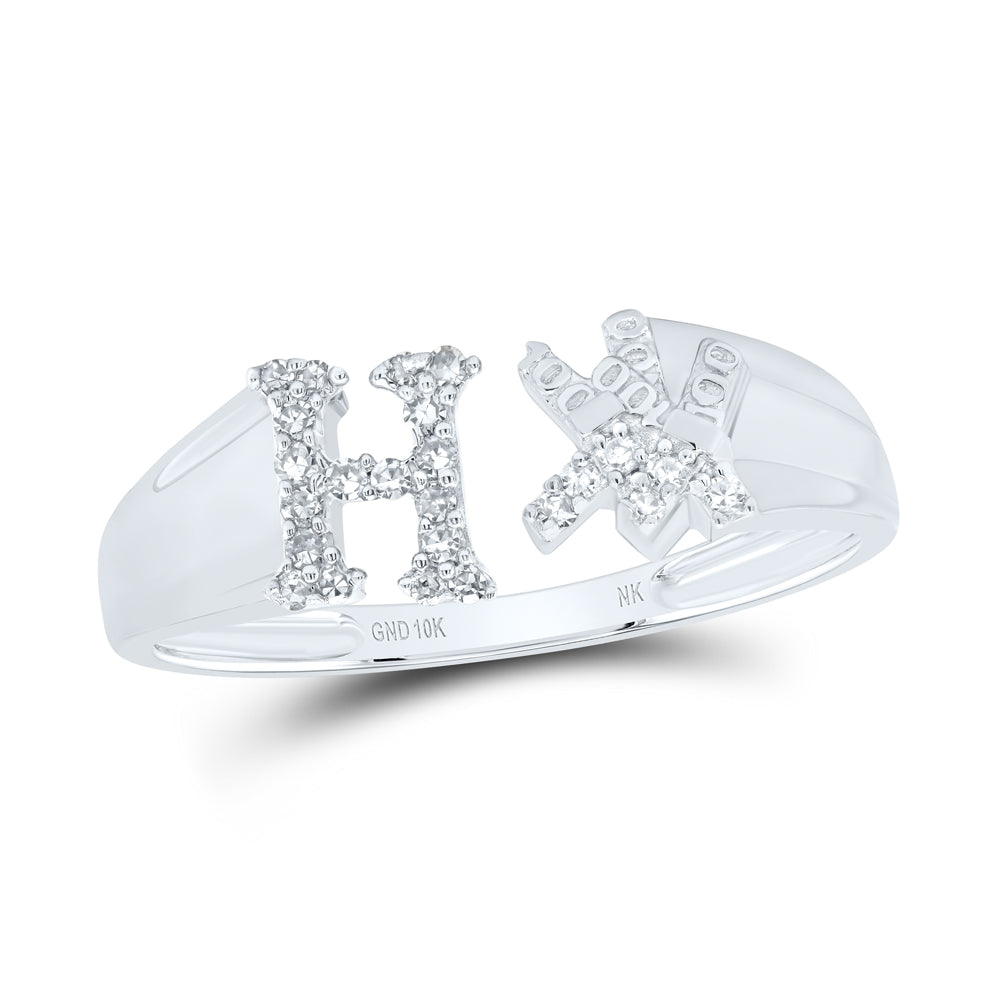 1/10CTW-NAT DIA NK GIFT INITIAL "H" LADIES RING