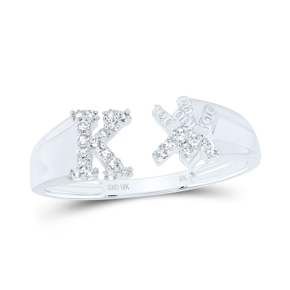 1/10CTW-NAT DIA NK GIFT INITIAL "K" LADIES RING