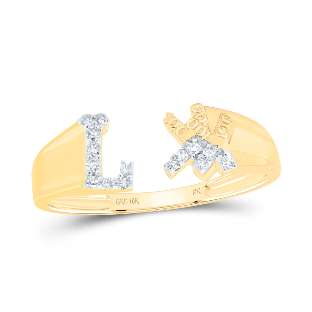 1/12CTW-DIA NK GIFT INITIAL "L" LADIES RING
